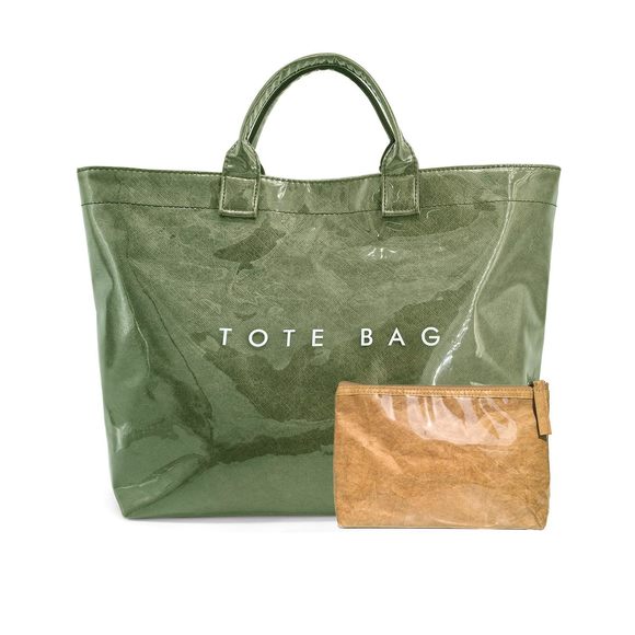 Trendy Pvc Tote Bag, Large Work Tote Bag Kraft Paper The Letters :'D - Picture 1 of 7